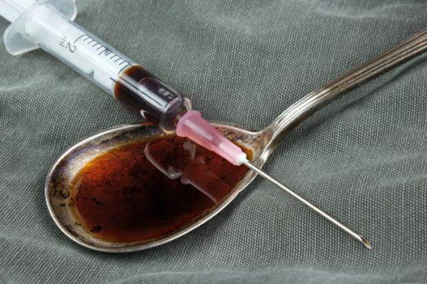 The Westmorland Gazette: GENERIC PICTURE --- Drug syringe and cooked heroin on spoon